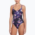 Moteriškas vientisas plaukimo kostiumas Nike Floral Blur V-Neck black