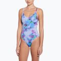 Moteriškas vientisas plaukimo kostiumas Nike Floral Blur V-Neck hydrangeas