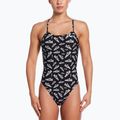Vientisas moteriškas plaukimo kostiumas Nike Hydrastrong Cutout jet black