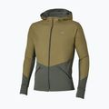 Vyriška bėgimo striukė Mizuno Active Warmalite Hybrid Full Zip Hooded Long Sleeve Top forest night
