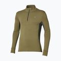 Vyriškas bėgimo džemperis Mizuno Active Warmalite Half Zip Long Sleeve Top martini olive
