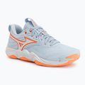 Moteriški tinklinio bateliai Mizuno Wave Momentum Elite blue finch/white/lava orange