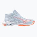 Moteriški tinklinio bateliai Mizuno Wave Lightning Elite Mid blue finch/whitelava orange