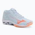 Moteriški tinklinio bateliai Mizuno Wave Lightning Pro Mid blue finch/lava orange/flamingo coral