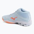 Moteriški tinklinio bateliai Mizuno Wave Lightning Pro Mid blue finch/lava orange/flamingo coral 3