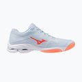 Moteriški tinklinio bateliai Mizuno Wave Lightning Pro blue finch/lava orange/flamingo coral 2