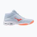 Moteriški tinklinio bateliai Mizuno Wave Lightning Pro Mid blue finch/lava orange/flamingo coral 2