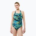 Moteriškas vientisas maudymosi kostiumėlis Speedo Hyperboom Print Medalist hyper teal