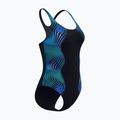 Moteriškas vientisas maudymosi kostiumėlis Speedo Print Medalist anthracite 4