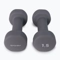 Spokey Shape IV hanteliai 2x1,5 kg pilkos spalvos 921562 3
