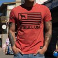 Pitbull West Coast vyriški marškinėliai Pitbull West Coast USA red 7