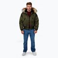 Vyriška žieminė striukė Pitbull Harvest Hooded Bomber olive 2