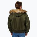 Vyriška žieminė striukė Pitbull Harvest Hooded Bomber olive 3