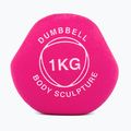 Guminis hantelis Body Sculpture BW 513 z PVC 1 kg pink 4