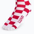 Luxa Squares baltos ir raudonos spalvos dviratininko kojinės LUAMSSQRS 4