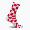 Luxa Squares baltos ir raudonos spalvos dviratininko kojinės LUAMSSQRS