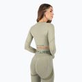 Moteriška treniruočių viršutinė dalis ilgomis rankovėmis MITARE Push Up Max Crop Top žalia K084 3