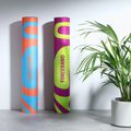 Jogos/fitneso kilimėlis FORCEBAND Abstract Violet 4 mm violet/lime 3