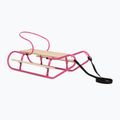 Metalinės rogės HUMBAKA with backrest and footrests pink