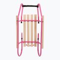 Metalinės rogės HUMBAKA with backrest and footrests pink 5