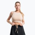 Moterų treniruočių viršutinė dalis Gym Glamour Tied Beige 443