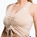 Moterų treniruočių viršutinė dalis Gym Glamour Pull-on Beige 448 4