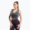 Gym Glamour moteriška vilkima treniruočių viršutinė dalis Silver Grey 449