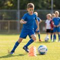 Vaikiškas futbolo komplektas OneTeam Precision Set marškinėliai ir šortai mėlyni 14