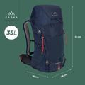 Trekkingo kuprinė KADVA Sendero 35 l plieninės mėlynos spalvos 23
