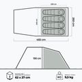 4 vietų kempingo palapinė KADVA Kavio 4.1 žalia 18