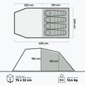 Keturvietė kempingo palapinė KADVA AIRcamp 4.4 žalia 23