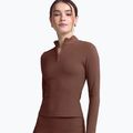 Moteriški marškinėliai ilgomis rankovėmis JOYINME Motion LS 1/4 Zip chestnut