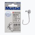 Mustad Micro jig galvutės 3 vnt. 1 dydžio sidabrinės PDF-729-015-001