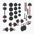 HMS SGN120 Pro Set 6W1 20 kg svarmenų rinkinys juoda/raudona