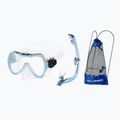 Vaikiškas nardymo rinkinys AQUA-SPEED Enzo + Evo kaukė + vamzdelis + šviesiai mėlynas maišelis