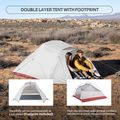 Trivietė žygio palapinė Naturehike Updated Cloud Up 3 light grey/red 10