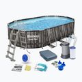 Karkasinis baseinas Bestway Power Steel Oval Pool Set 610 x 366 cm rudas