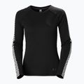 Moteriški termoaktyvūs marškinėliai Helly Hansen Lifa Active Stripe Crew juodi