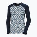 Moteriški termoaktyvūs marškinėliai Helly Hansen Lifa Merino Midweight Graphic Crew navy star pixel 9