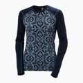 Moteriški termoaktyvūs marškinėliai Helly Hansen Lifa Merino Midweight Graphic Crew navy nordic rose aop 5