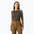 Moteriški termoaktyvūs marškinėliai Helly Hansen Lifa Merino Midweight Graphic Crew sepia houndstooth aop