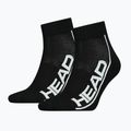 HEAD kojinės Tenisinės kojinės 2P Stripe Quarter juoda 811509BKW39