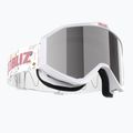 Vaikiški slidinėjimo akiniai Bliz Liner Jr white pink logo/pink&silver mirror
