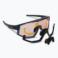 Bliz Vision Nano Optics Nordic Light S2 matiniai juodi/šviesiai koraliniai/oranžiniai mėlyni kelių dviračių akiniai