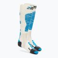 Moteriškos slidinėjimo kojinės X-Socks Ski Silk Merino 4.0 white/black/turquoise