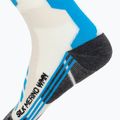 Moteriškos slidinėjimo kojinės X-Socks Ski Silk Merino 4.0 white/black/turquoise 4