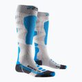 Moteriškos slidinėjimo kojinės X-Socks Ski Silk Merino 4.0 white/black/turquoise 5