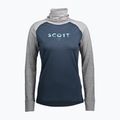 Moteriški termoaktyvūs marškinėliai SCOTT Defend Merino High Neck light grey melange/dark blue