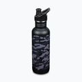 "Klean Kanteen Classic" juodas kamufliažinis kelioninis butelis 2