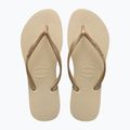 Moteriškos šlepetės per pirštą Havaianas Slim sand grey / light golden 10